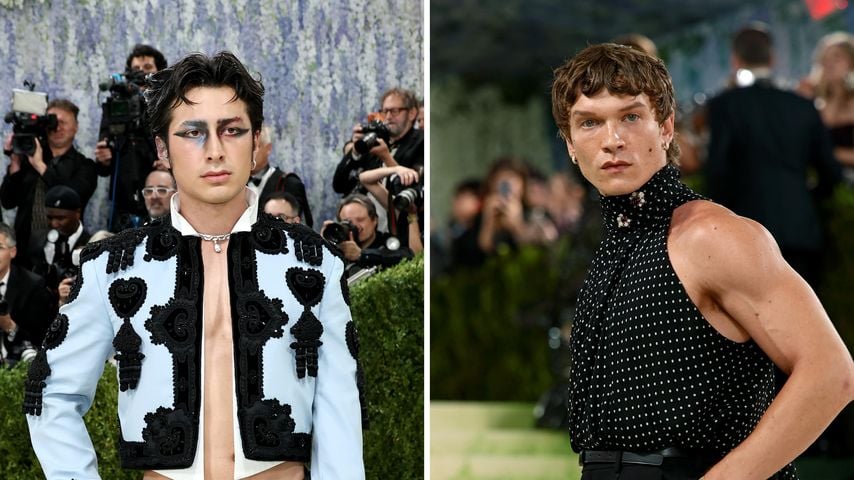 Collage: Hudson Williams und Connor Storrie bei der Met Gala 2026