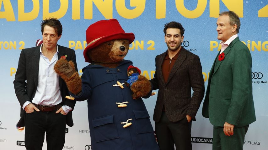 Hugh Grant, Eylas M'Barek und Hugh Bonneville bei der "Paddington 2"-Premiere in Berlin