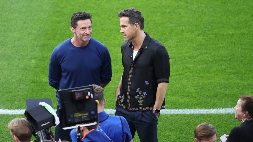 Hugh Jackman und Ryan Reynolds, im Olympiastadion