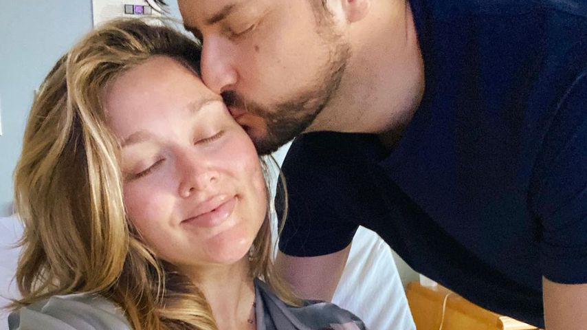 Hunter McGrady mit ihrem Mann Brian und Sohn Hudson Tynan