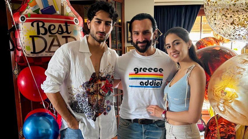Ibrahim Ali Khan, Saif Ali Khan und Sara Ali Khan, August 2024