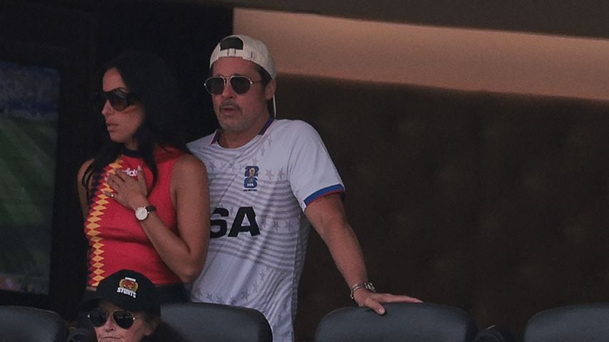 Ines de Ramon und Brad Pitt beim WM-Viertelfinale in Los Angeles