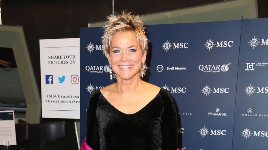 Inka Bause bei der MSC-Grandiosa-Schiffstaufe in Hamburg, 2019