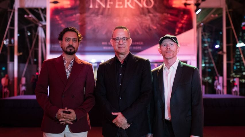 Irrfan Khan, Tom Hanks und Ron Howard im Juni 2016 in Singapur