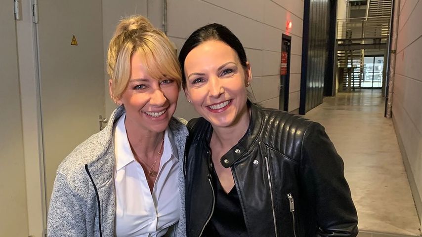 Isabell Hertel und Sabrina Mockenhaupt am "Unter uns"-Set