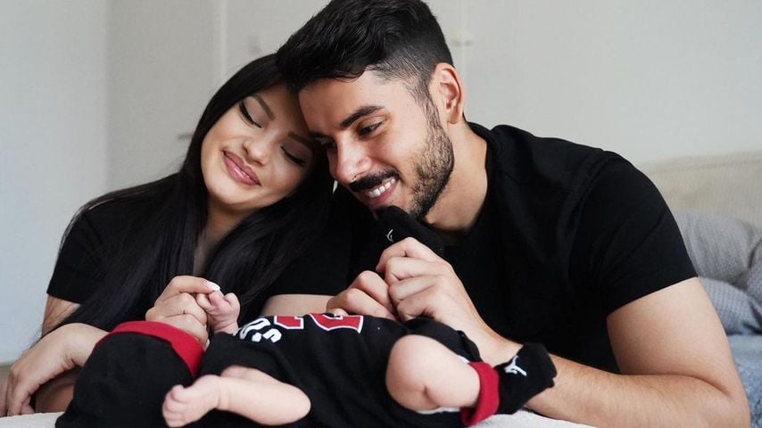 Ivana Santacruz und Abbas Mourad mit ihrem Baby