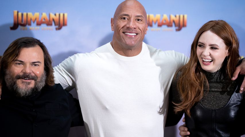 Jack Black, Dwayne Johnson und Karen Gillan