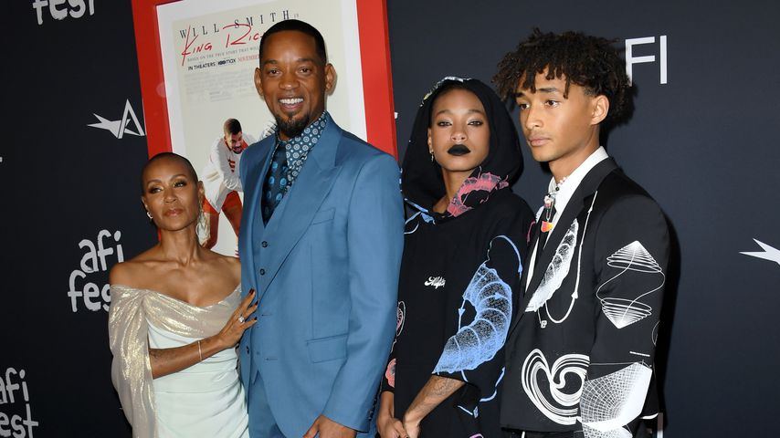Jada Pinkett Smith mit Will, Willow und Jaden Smith bei der Premiere von "King Richard"