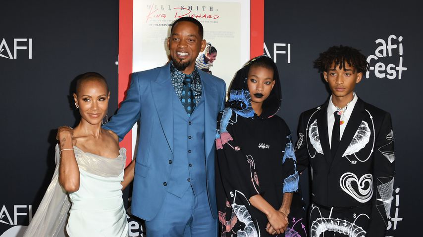 Jada Pinkett Smith mit Will, Willow und Jaden Smith bei der Premiere von "King Richard"