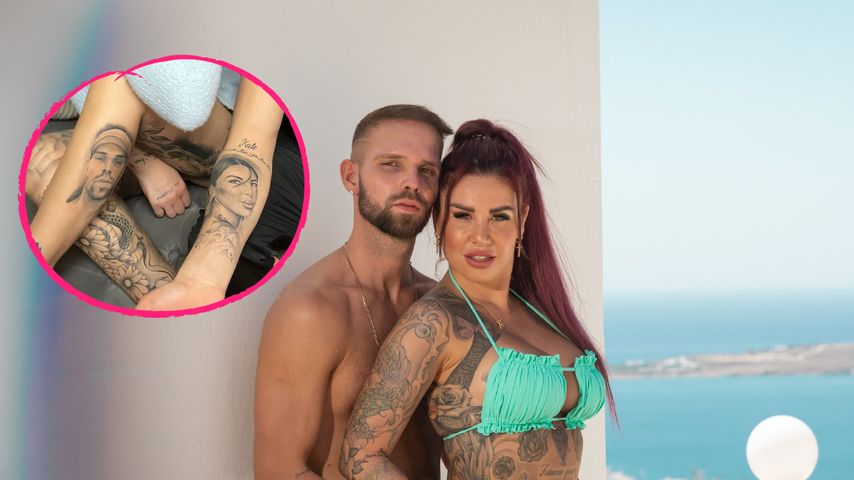 Partnertattoo: Kate Merlan und Jakub tragen ihre Gesichter
