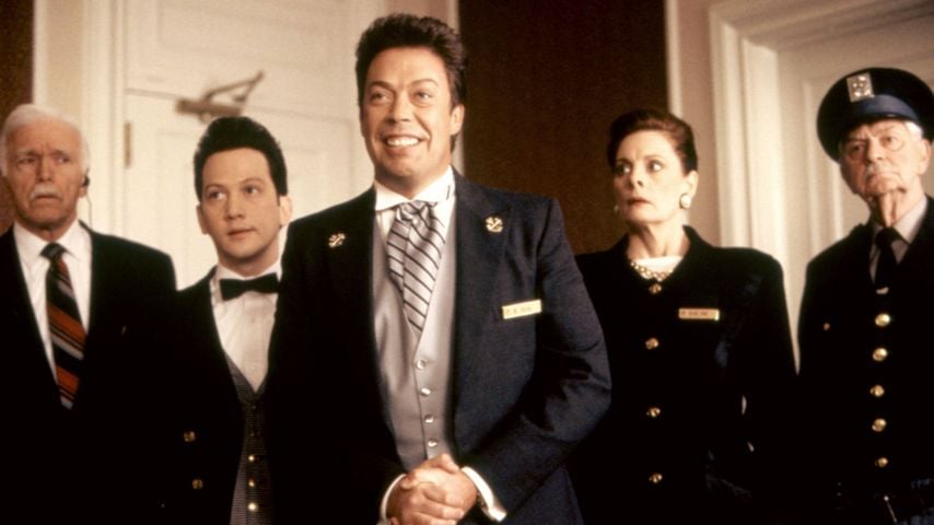 James Cole, Rob Schneider, Tim Curry, Dana Ivey und Fred Krause in einer Szene aus "Kevin – Allein in New York" (1992)