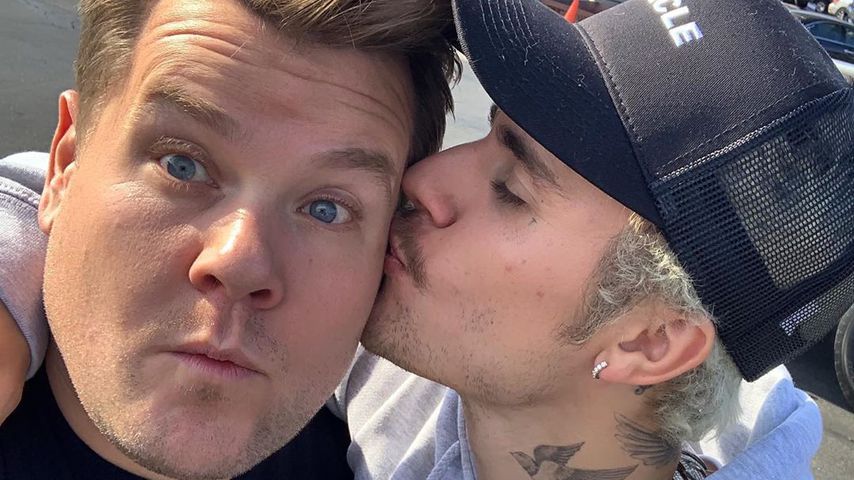 James Corden und Justin Bieber im Januar 2020