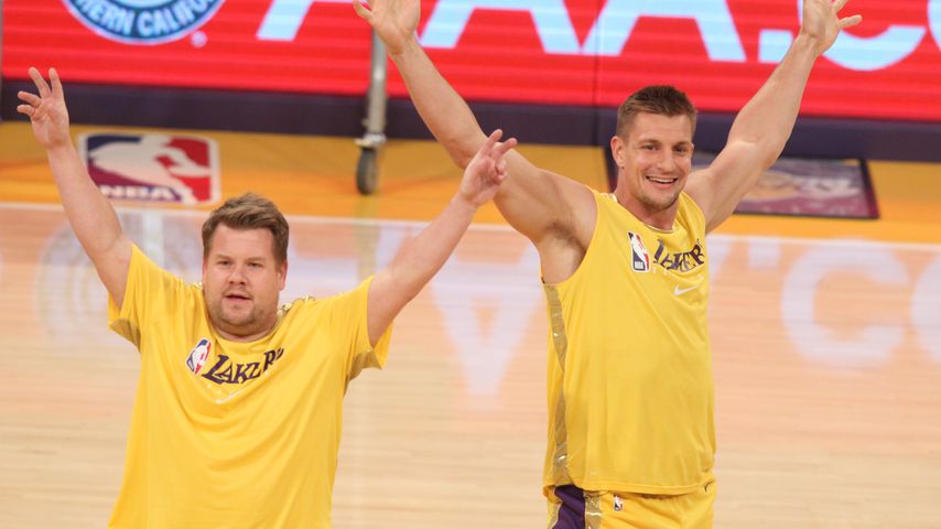 James Corden und Rob Gronkowski beim Lakers-Spiel im November 2019
