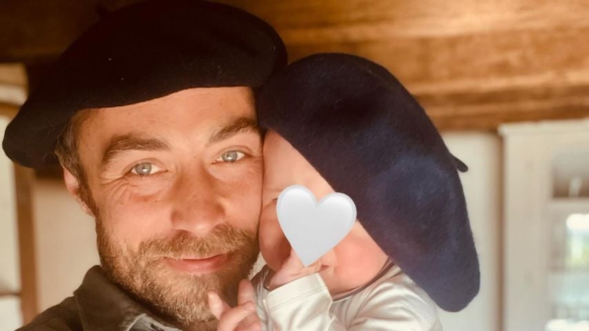 James Middleton und sein Sohn Inigo im April 2024