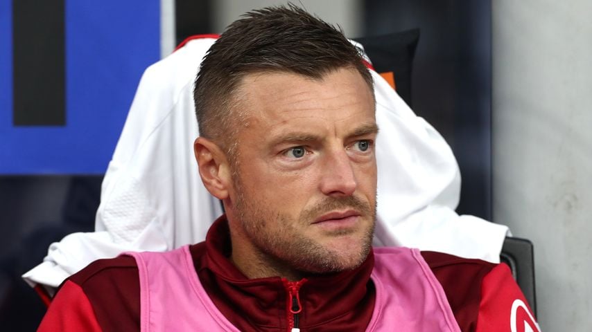 Jamie Vardy vor dem Spiel bei Inter Mailand im Giuseppe-Meazza-Stadion