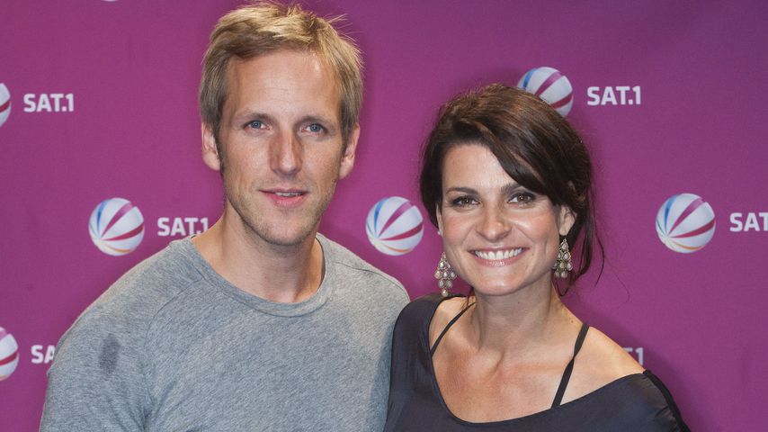 Jan Hahn mit seiner Kollegin Marlene Lufen bei der Premiere des Sat.1-Films "Am Ende die Hoffnung"