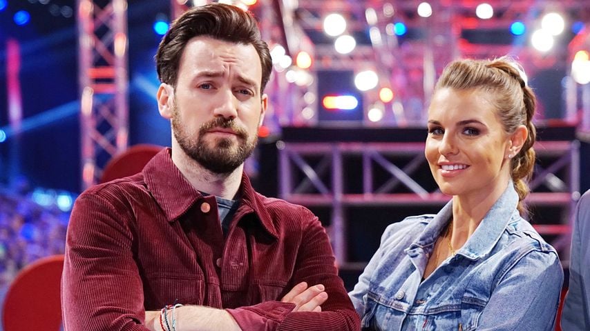 Jan Köppen und Laura Wontorra im "Ninja Warrior Germany"-Parcours