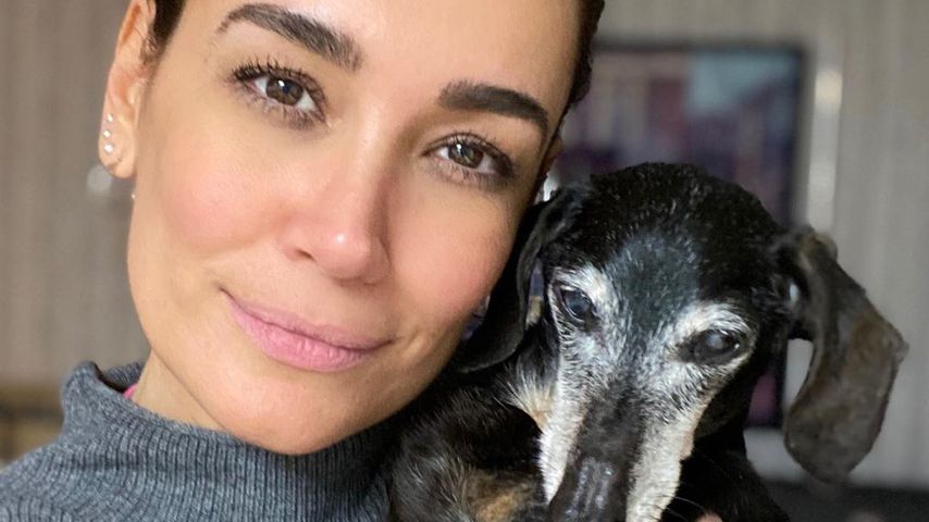 Jana Ina Zarrella mit ihrem Hund im Januar 2020