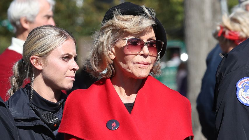 Jane Fonda bei einem Klimaschutz-Streik