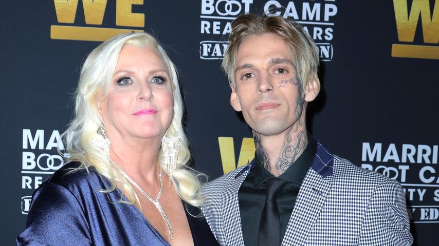 Jane und ihr Sohn Aaron Carter bei der "Marriage Boot Camp"-Premiere