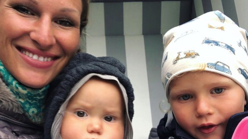 Janni Kusmagk mit ihren beiden Kindern, Mai 2020