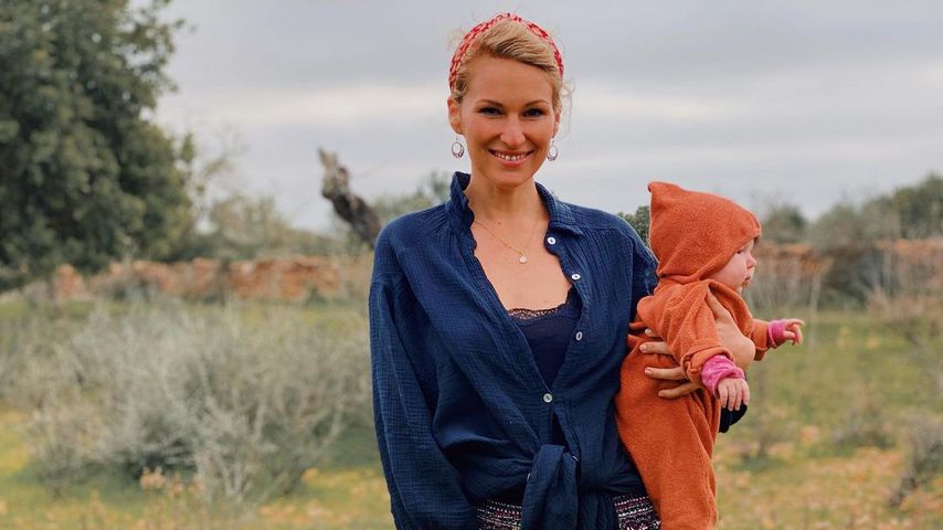 Janni Kusmagk mit ihrem Sohn Merlin im Januar 2022