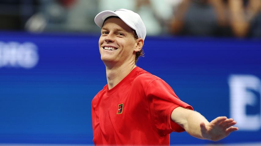 Der italienische Tennisstar Jannik Sinner trainiert vor den US Open 2025 in New York, August '25.