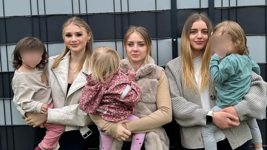 Jasi_xx3 mit ihrer Tochter Miriya, ihren zwei Schwestern und deren Kindern, April 2025