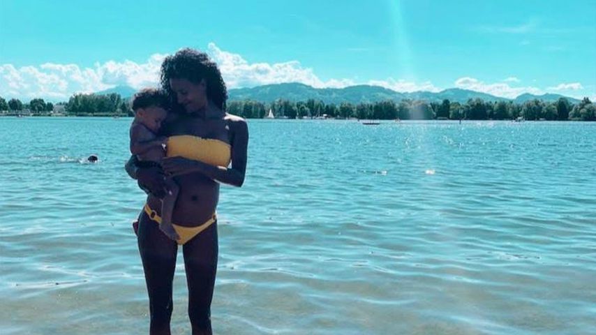 Jasmin Lekudere mit ihrer Tochter Malia