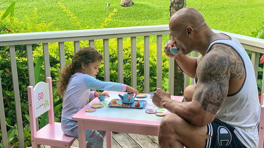 Jasmine und Dwayne Johnson