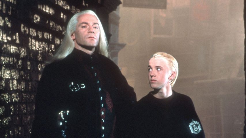 Jason Isaacs und Tom Felton als Lucius und Draco Malfoy in "Harry Potter"