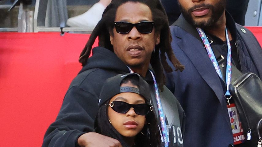 Jay-Z und Tochter Blue Ivy Carter beim Super Bowl 2023
