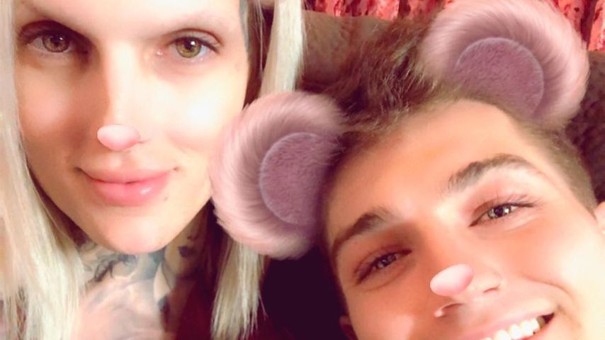 Jeffree Star und Nathan Schwandt mit ihrem Hund Daddy