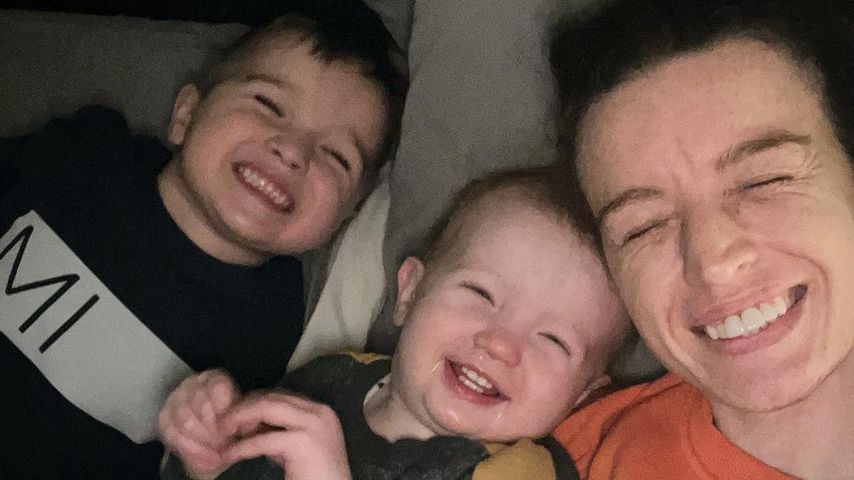Jehane Thomas und ihre Kinder im März 2023