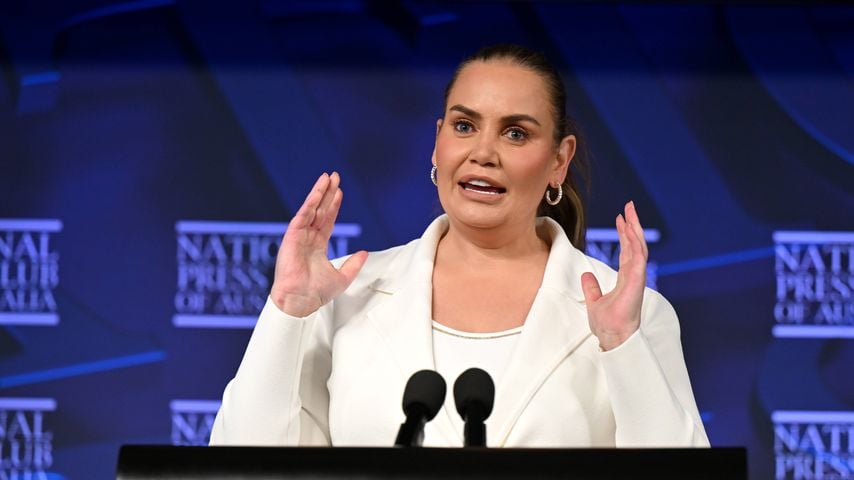 Jelena Dokic spricht im National Press Club of Australia in Canberra