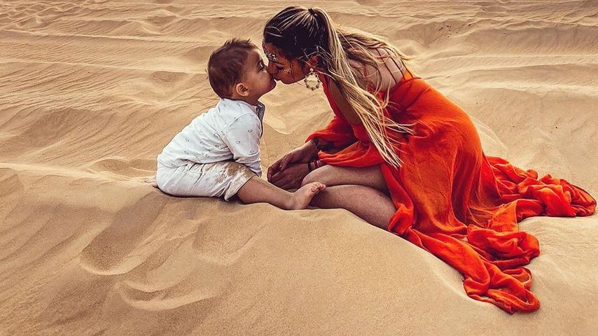 Jenefer Riili mit Söhnchen Milan 2019 in Dubai