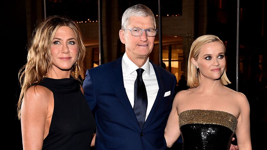 Jennifer Aniston, Tim Cook und Reese Witherspoon im Oktober 2019 in New York