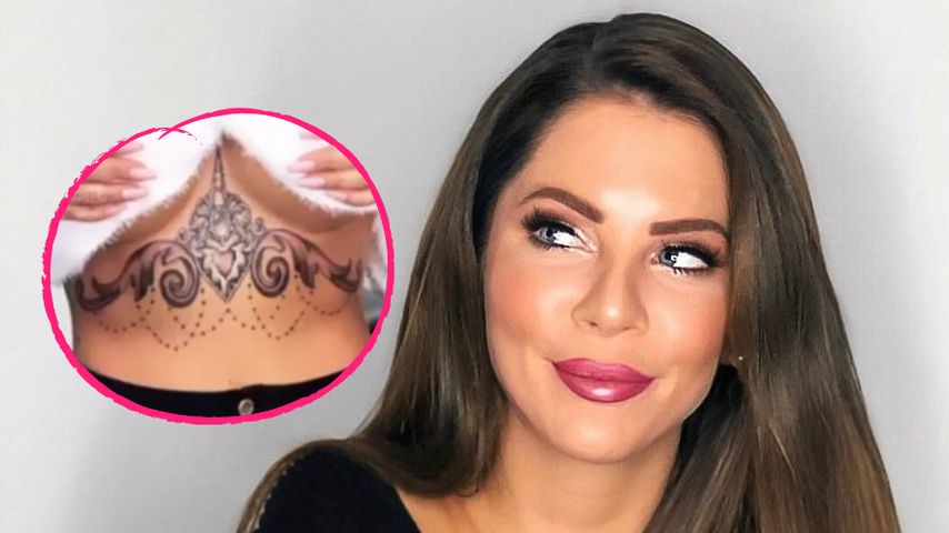 Unter der Brust: Jenny Frankhauser zeigt neues Riesen-Tattoo