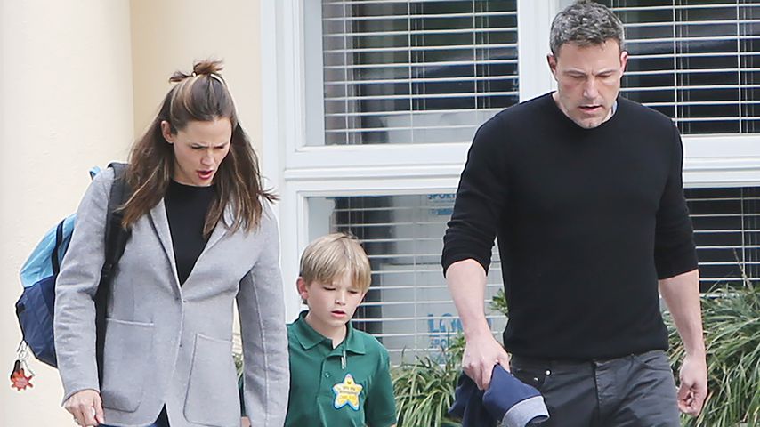 Jennifer Garner und Ben Affleck mit ihrem Sohn Samuel im Februar 2020