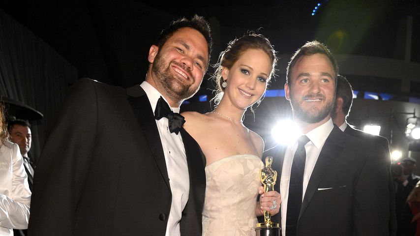 Jennifer Lawrence und ihre beiden Brüder Ben und Blaine bei den Oscars im Februar 2013