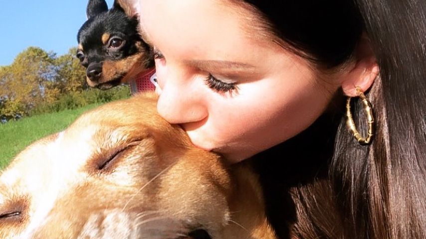 Jenny Frankhauser mit ihren Hunden, Oktober 2019