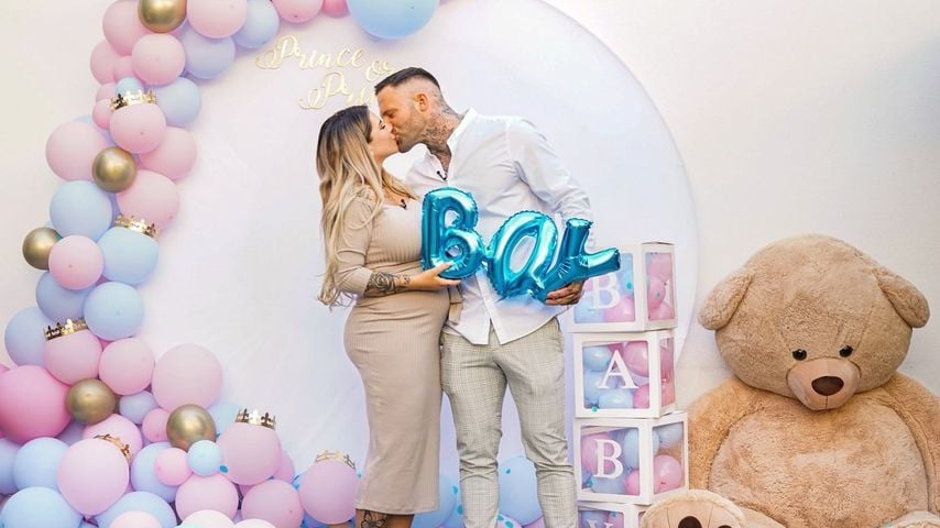 Jenny Frankhauser und Steffen König bei ihrer Gender-Reveal-Party