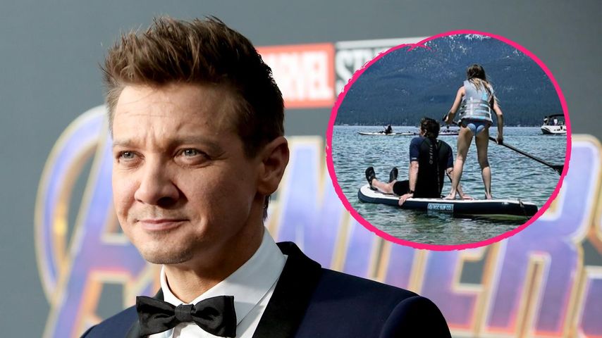 Nach schwerem Unfall: Jeremy Renner paddelt über einen See