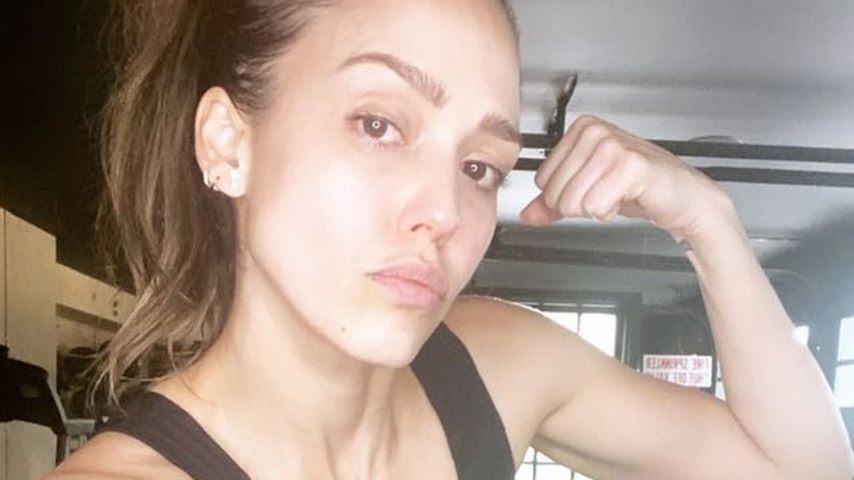 Jessica Alba in ihrem Gym