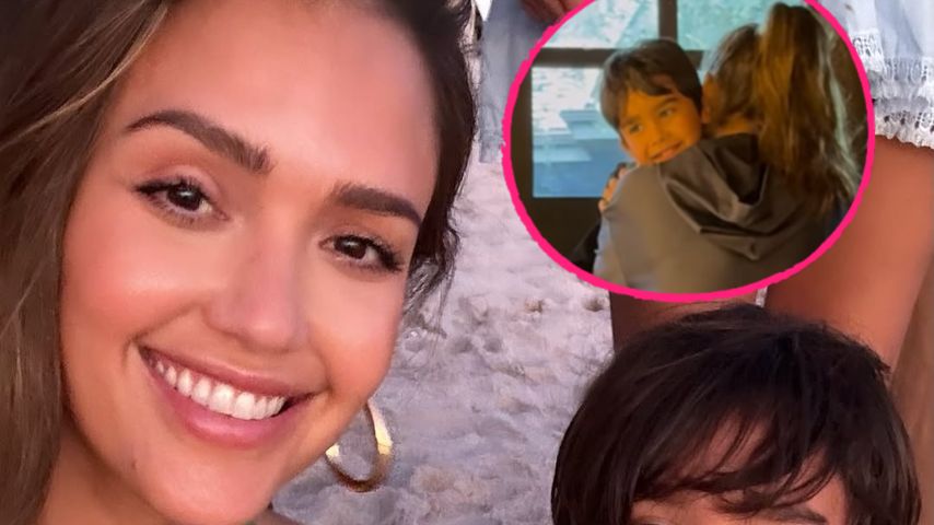Collage: Jessica Alba und ihr Sohn Hayes