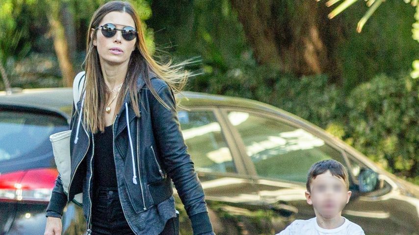 Jessica Biel mit ihrem Sohn Silas
