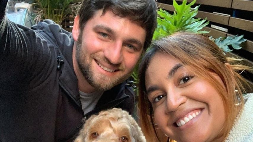 Jessica Mauboy mit ihrem Mann Themeli Magripilis, Juli 2021