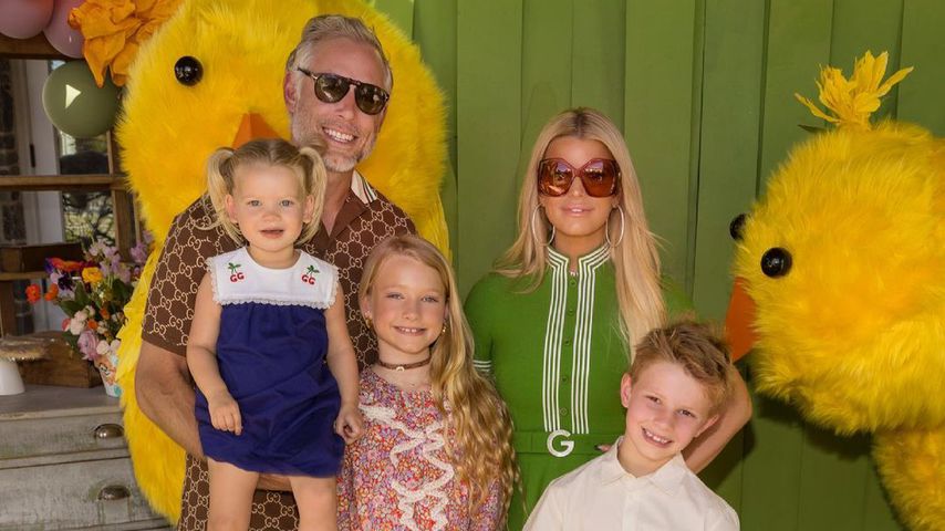 Jessica Simpson mit ihren Kindern und ihrem Ehemann Eric Johnson