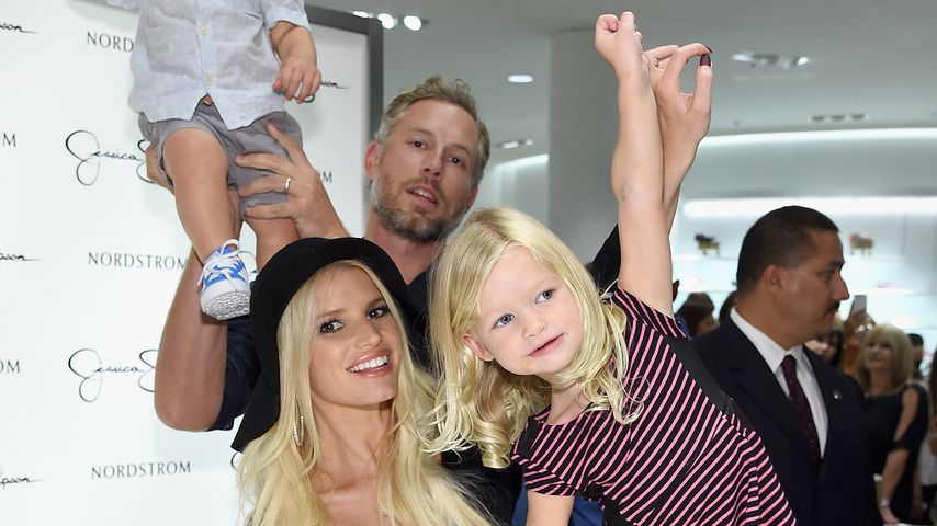 Jessica Simpson und Eric Johnson mit ihren Kindern Ace Knute und Maxwell Drew, September 2014