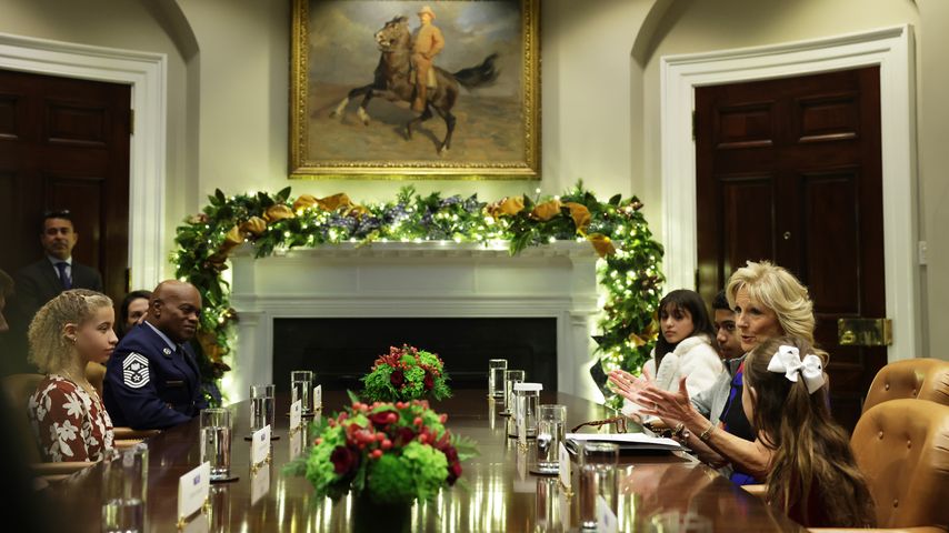 Jill Biden im Roosevelt-Zimmer im Weißen Haus, 2022